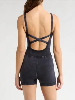 Brand New: Free People Washed Black Crisscross Back Romper